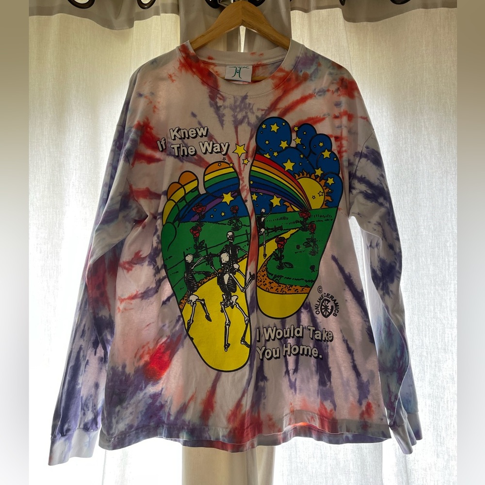 Grateful Dead - Online Ceramics long sleeve tie dye tee. XL.